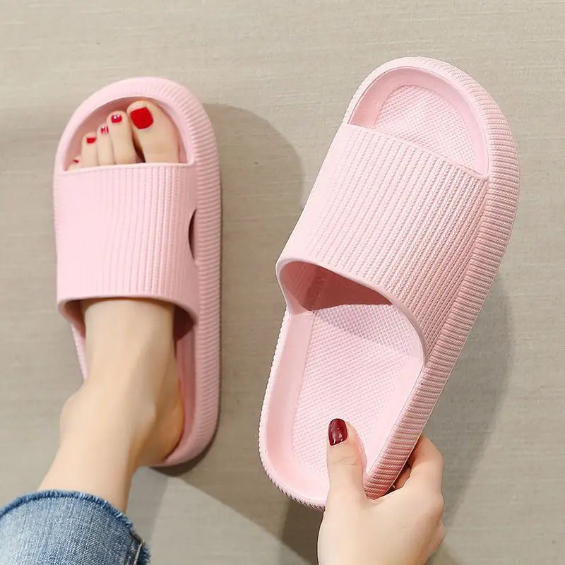 Frauen Dick Plattform Cloud Hausschuhe Sommer Strand Eva Weich Sohle Slide Sandalen Freizeit Männer Damen Innen Badezimmer Anti-Rutsch Schuhe