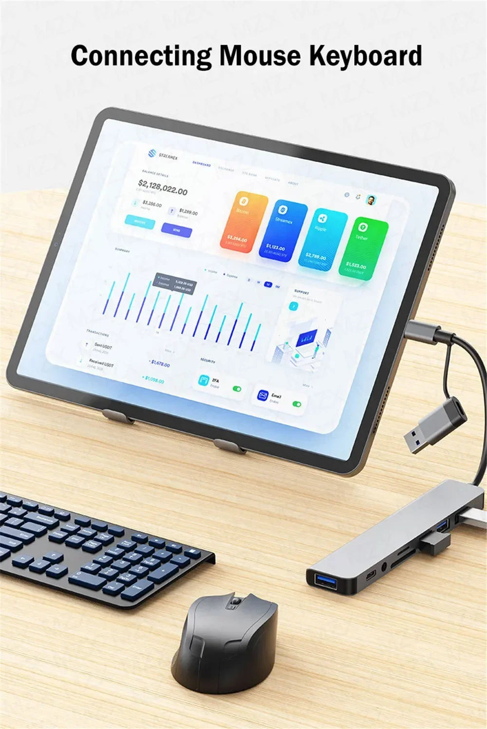 FEIWIMI USB C Hub Docking - 8 Ports 5Gbps USB 3.0 OTG