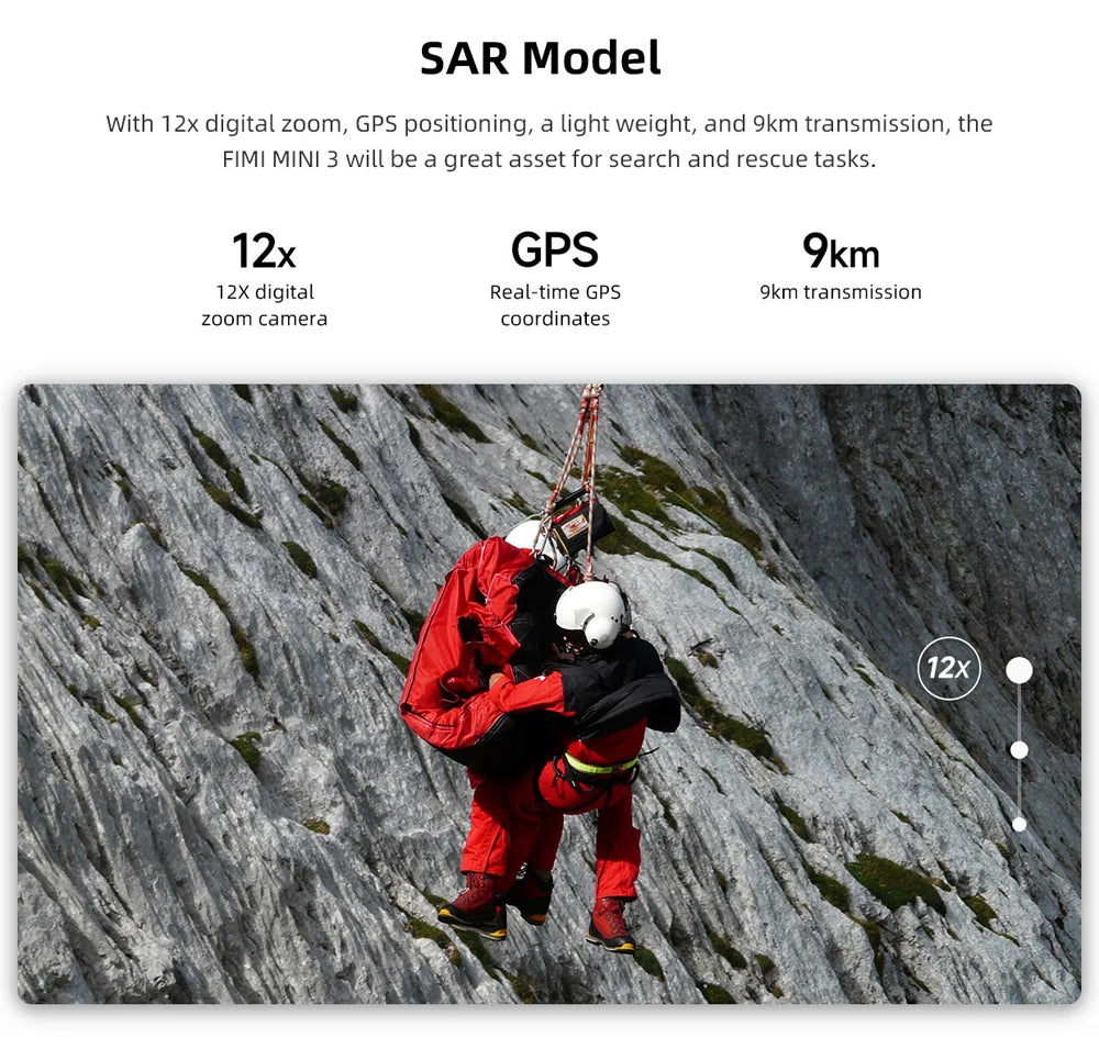 FIMI MINI 3 Dronă cu cameră nouă, 249g, 4K, 60fps, video nocturn AI Super, distanță de zbor de 9KM, senzor de 1/2 inch și 48MP, mini dronă pro