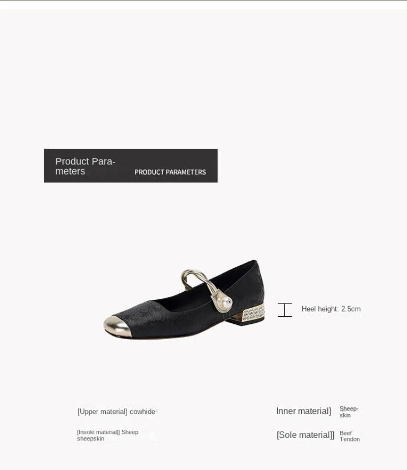 Elegant Mary Jane High Heels Women's Shoes  Spring Summer New Style Luxury Soft Evening Wind Dress French Style Boots