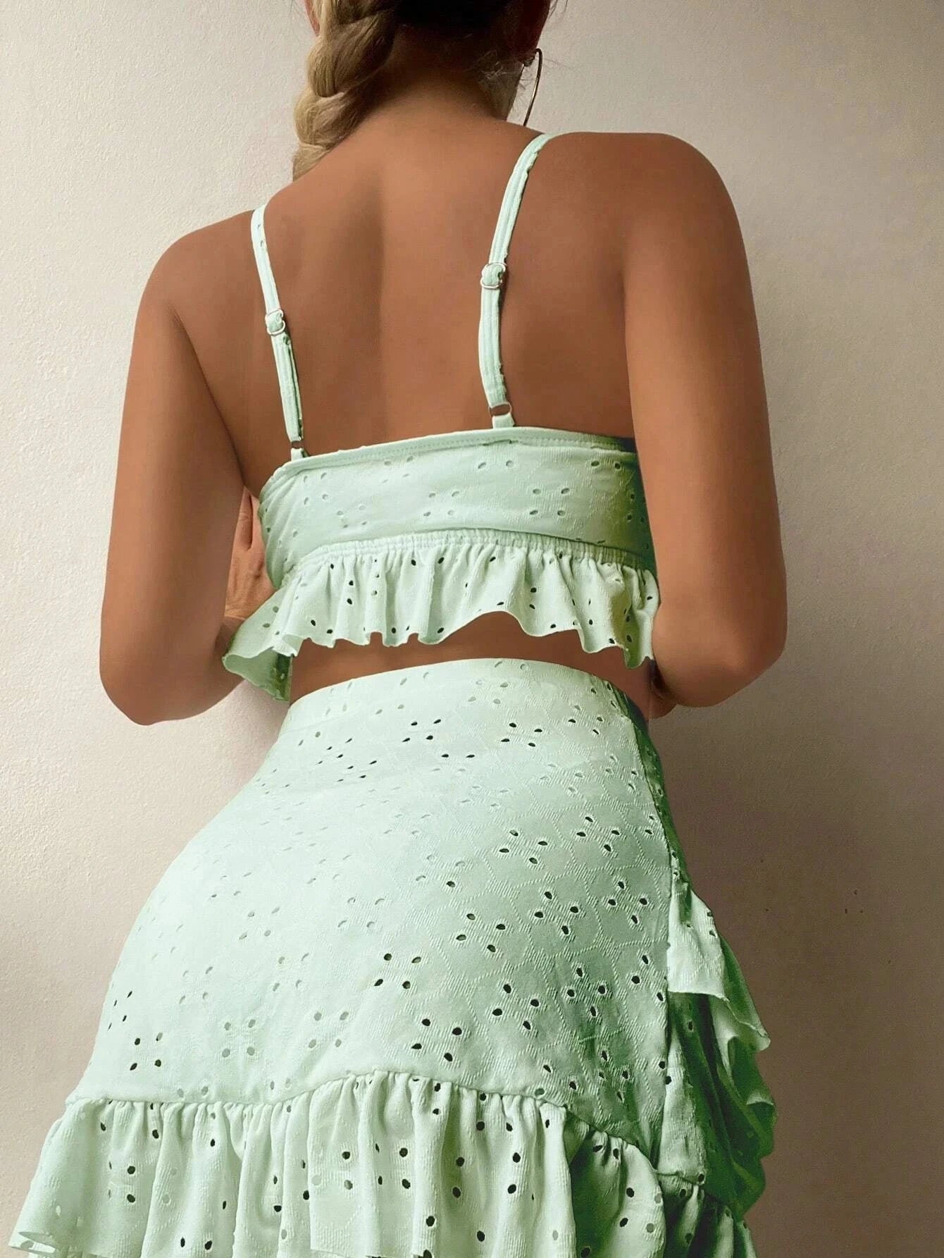 2025 3pack Schwimmbekleidung Frauen: Bikini Schwimmanzug Strand Rock - Knoten Badeanzug Strandmode Rüschen Zweiteilig Bikini Set Biquini Vielseitigkeit