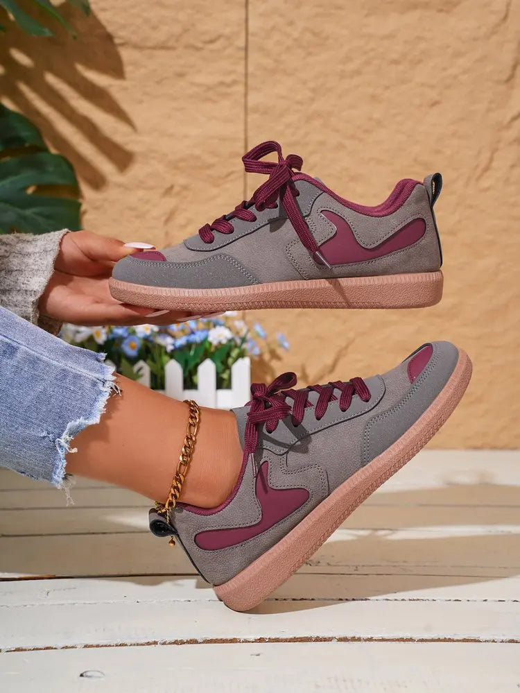 Sneakers Women Fashion Platform Casual Single Shoes Breathable Flat Bottom Lace Up Lightweight Sneakers Shoes Zapatos De Mujer