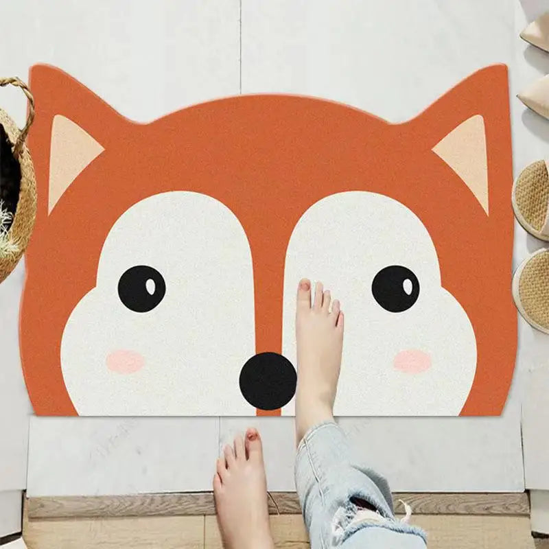 Panda Cartoon Dog Pattern Soft Cushion Bath Mat Quick Dry Super Absorbent Non-slip Bathroom Rug Diatom Mud Carpets Waterproof