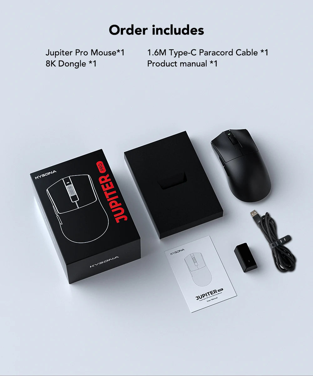 Mouse de gaming wireless Kysona Jupiter - 26000DPI 49g BT