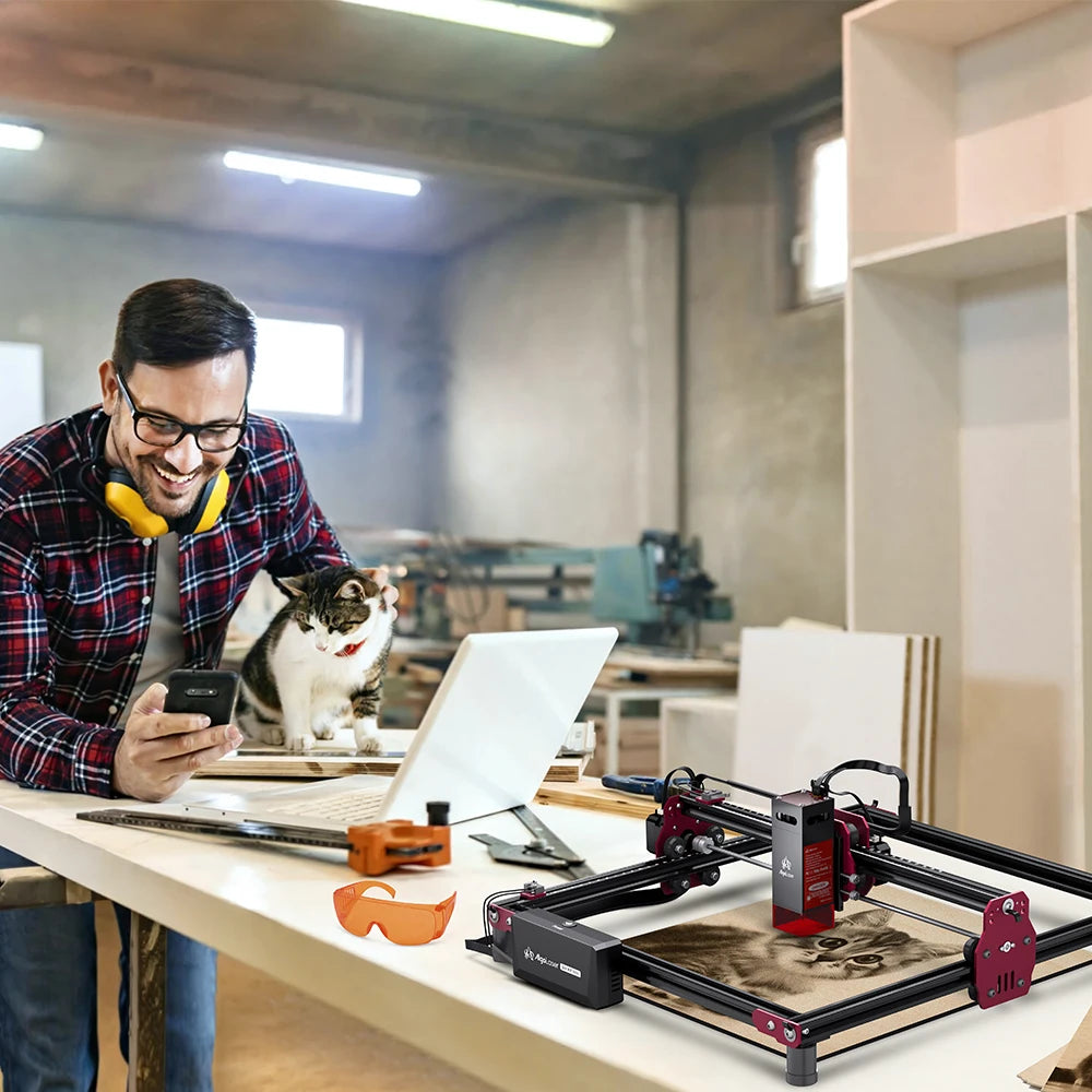 Mașină de gravat cu laser 2025: AlgoLaser DIY Mini mașină de gravat cu tăiere 5W 10W, cadouri personalizate, colecție de articole din lemn