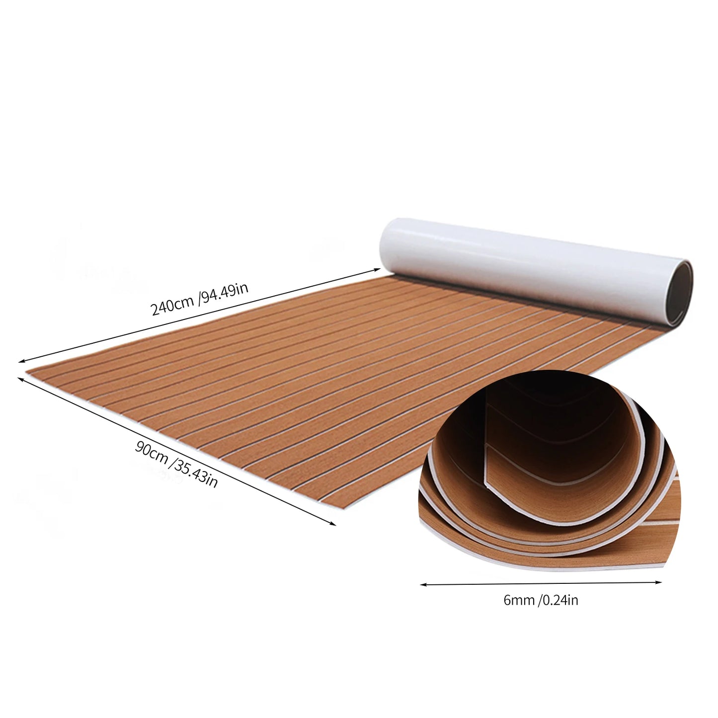 90*240cm EVA RV Floor Mat Marine Boat Yacht Flooring Anti-Slip Mat Decking Sheet Pad Self Adhesive Vehicle Pad for Boat RVs