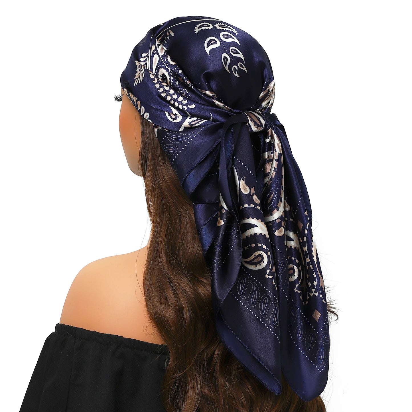Kopf Foulard Seidenglanz - 90x90 cm Polyester weich