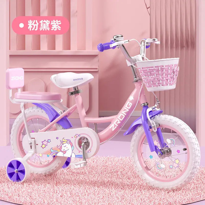 Children's Bicycle Folding Bike Girl 3-6 Years Old 7-10 Baby Foot Pedal Girl Bicycle Road Bik High-carbon Steel Materiale