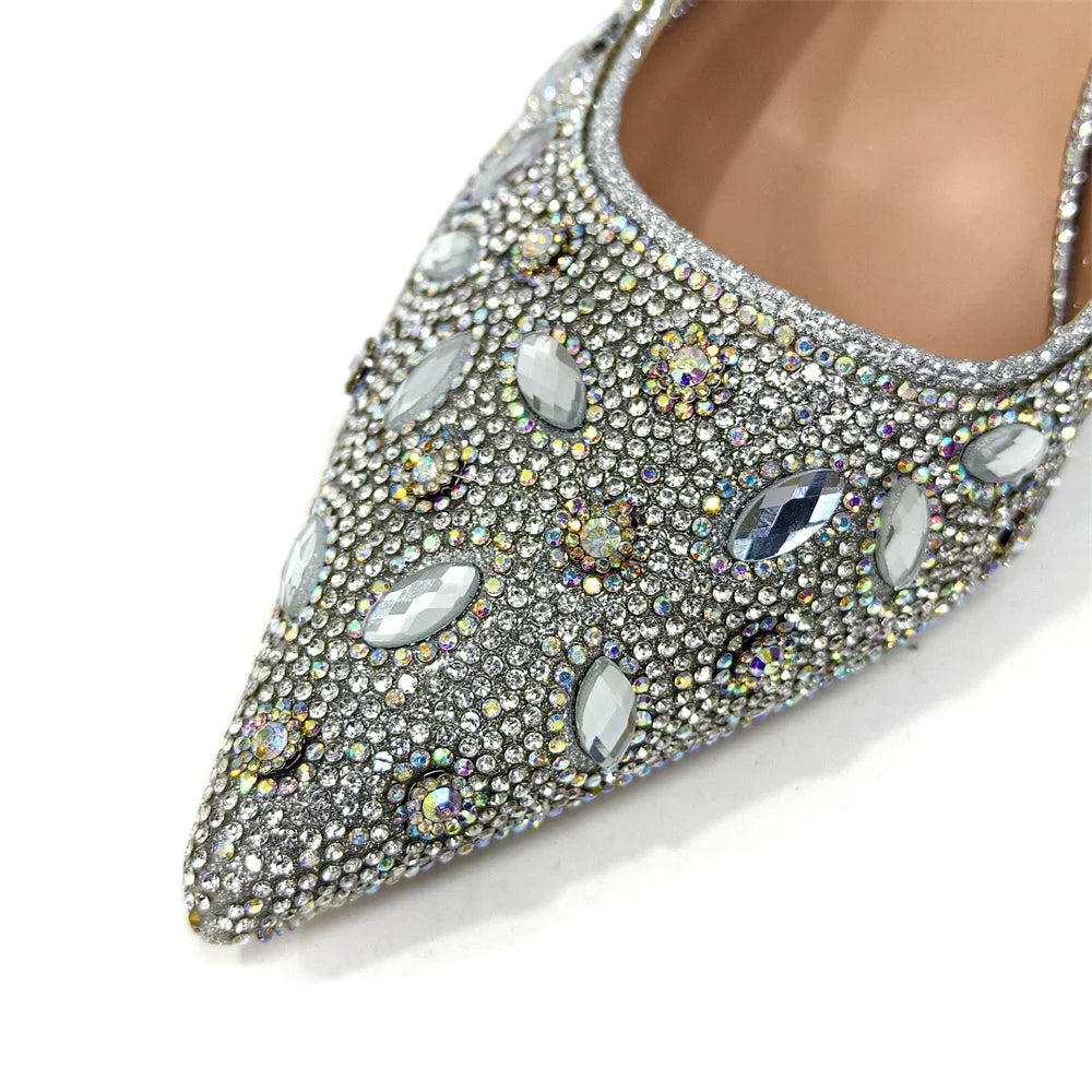 Elegant Italian Style Evening Party Shoe and Bag Set - Comfortable High Heel Women’s Shoes With Chic Hollow Design Handbag
