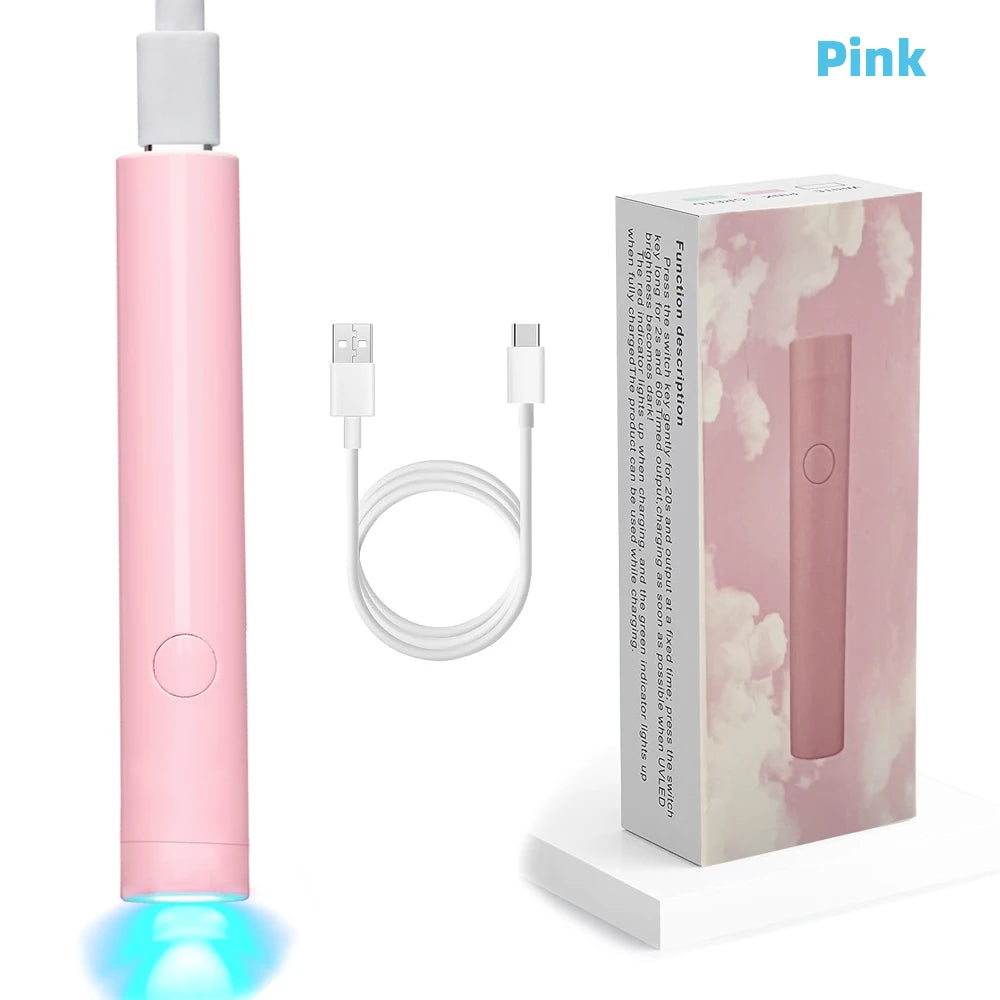 UV Light for Gel Nails, Denabuty Mini U V LED Nail Lamp Handheld with Stand, Portable Nail Dryer Rechargeable USB Cordless