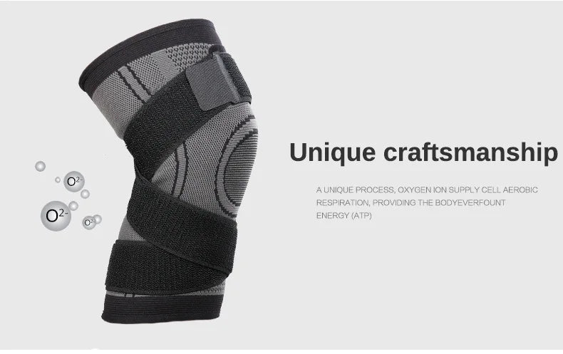 Knee Compression Sleeve with Adjustable Straps for Running Working Out and Sports Wearing Hiking Soccer Basketball Running Sport