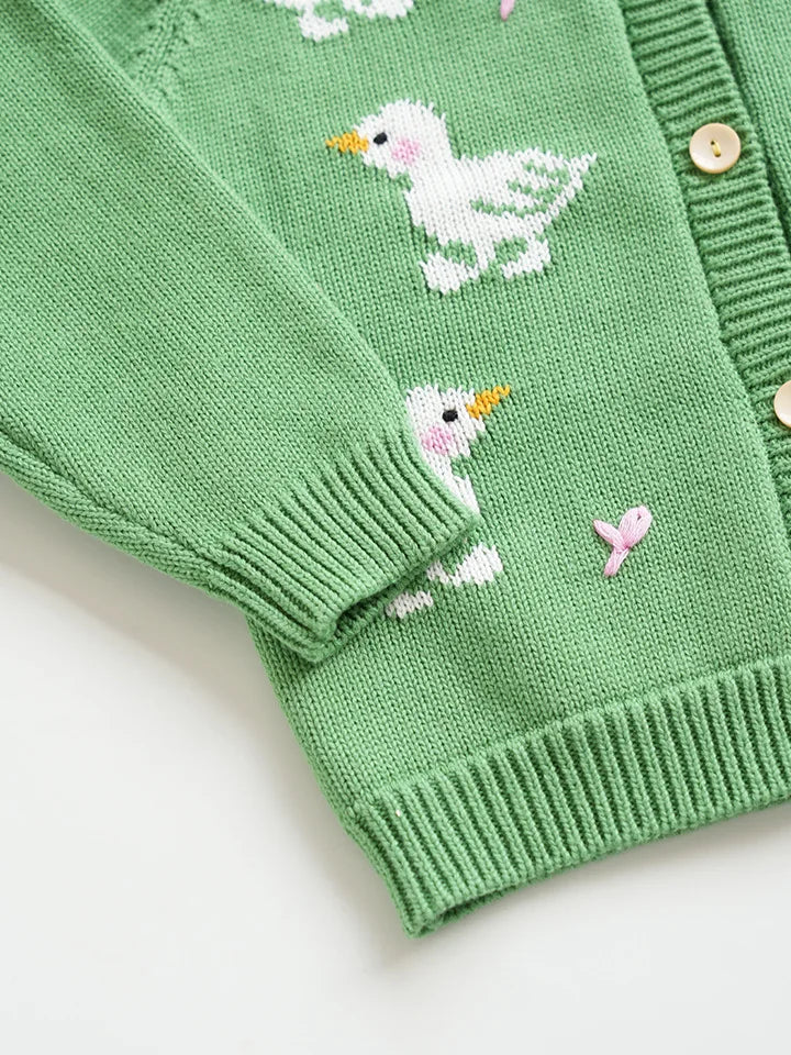 Deer jonmi Gestrickter Pilz-Pullover - Baumwolle Vollärmel