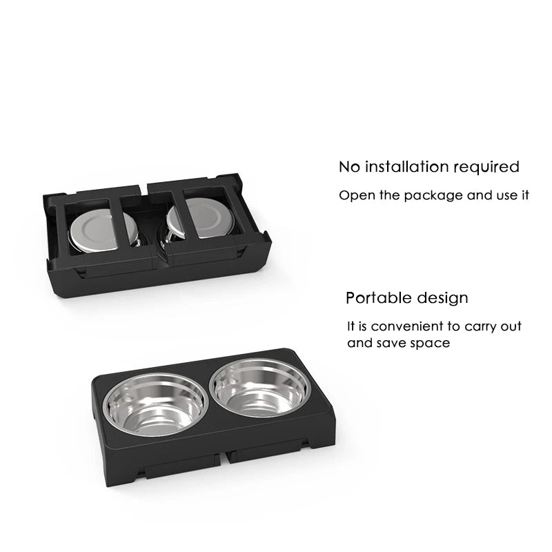 BOOTEELY Erh. Futterständer verstellbar - 200ml Edelstahl