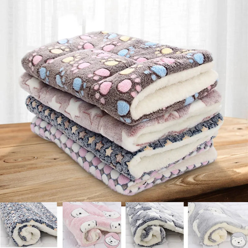 Haustier Schlafmatte 2025 - Hunde Bett Katzen Bett Weiche Haare - Verdickte Decke Pad Fleece Home Waschbar Warm Bär Muster Pet Supplies