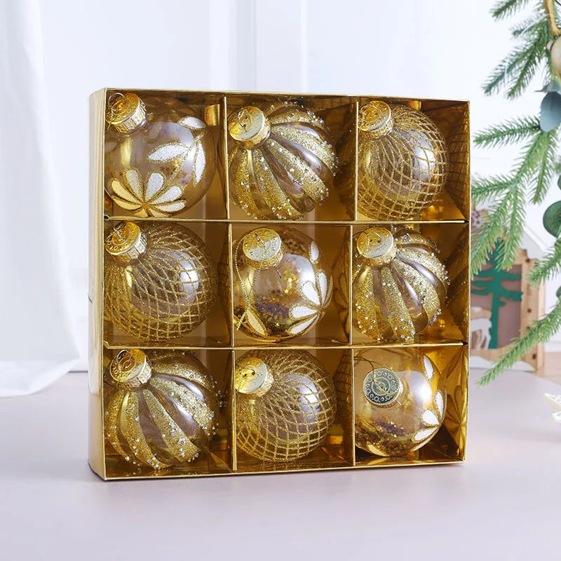 Choice Weihnachtskugel Set 8 cm Durchmesser - 9 Stück Kunststoff