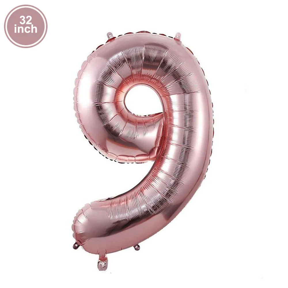 PartiesTour 32Inch Zahlenballon Rosa - Folie 81cm Groß