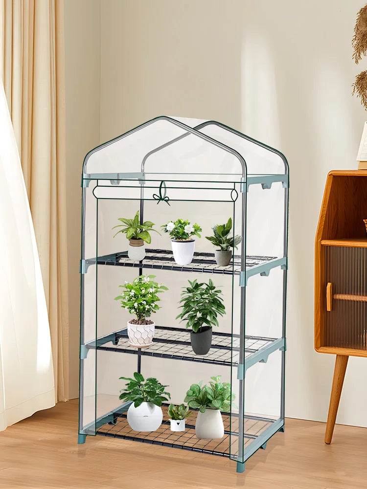 Garden Greenhouse Transparent Weatherproof Plant Grow House Cover with Roll up Double Zipper Door Small Waterproof Frost