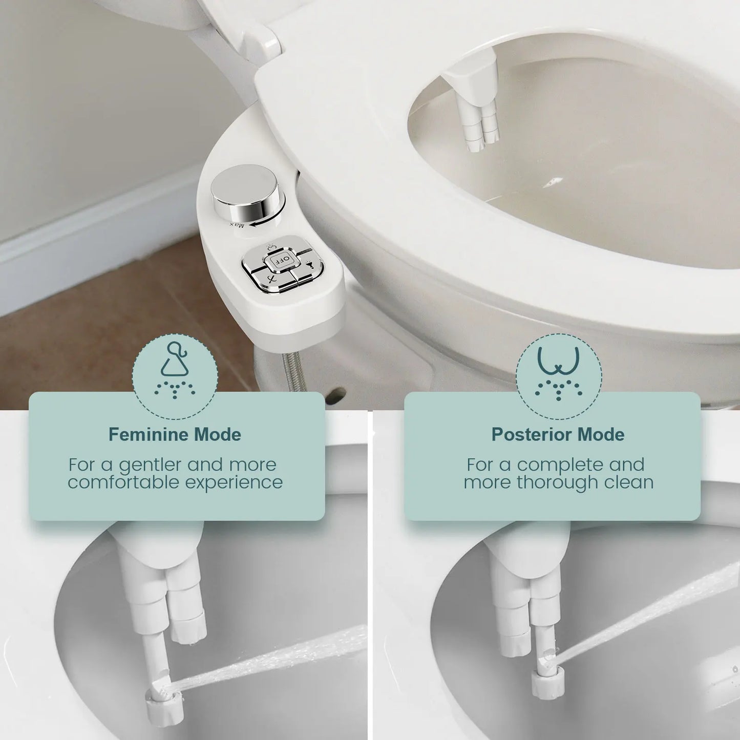 Bidet 2025: SAMODRA Button Non-Electric Self Cleaning - Dual Nozzle Fresh Water Collection