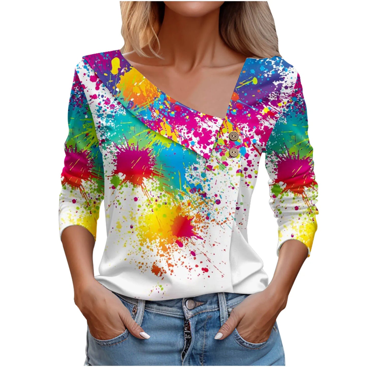 T Shirt For Women Fashion Long Sleeve Top White Floral Print Shirts And Blouses 3D Print Clothes For Women 2025 y2k
