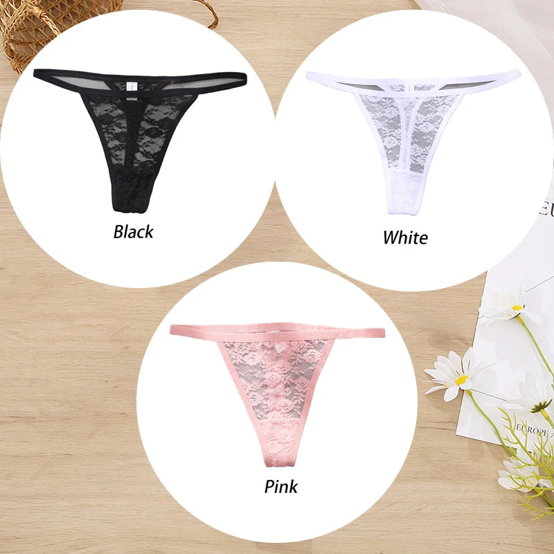 ZhejiangChoice Spitzen-Set Damen G-String - 3er Low Waist