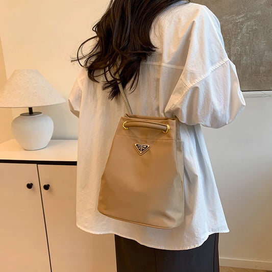 Femeii geantă de umăr tip crossbody din nailon culoare solidă simplu casual versatil geantă de mână pentru depozitare în aer liber