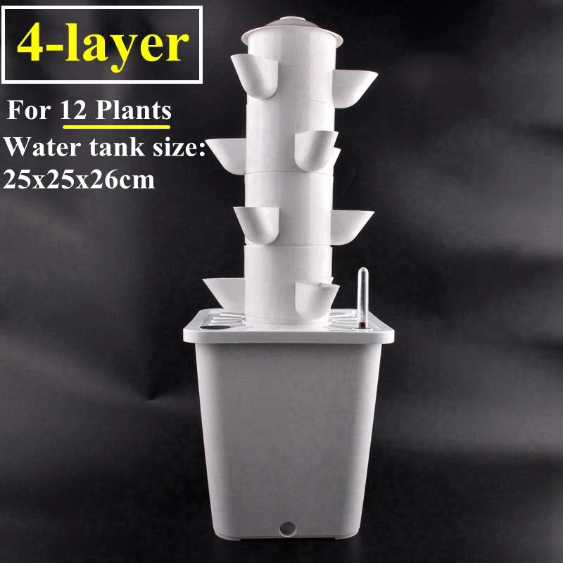 Vertical Hydroponic Tower Greenhouse Garden Indoor Soilless Culture Growing System Vertical Tower Veg Planter Grow Pot Kit