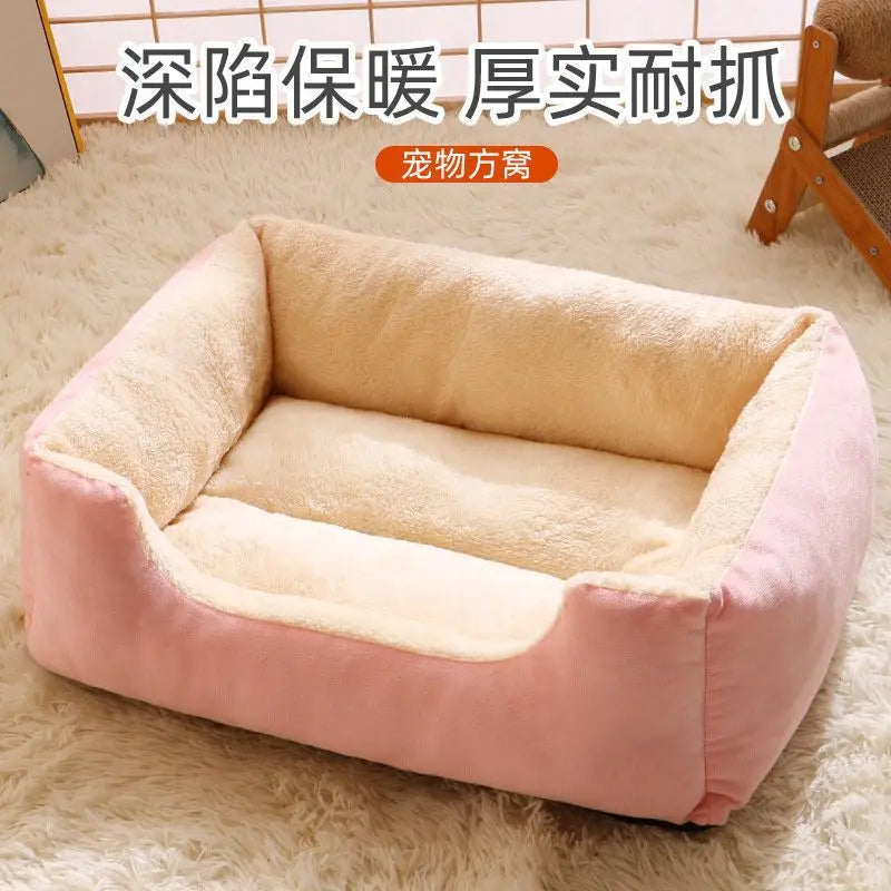Cartoon Pet Soft Dog Bed House Winter Warming Large Dog House Warm Cat Nest Pet Bed Dog Mattress Pet Supplies