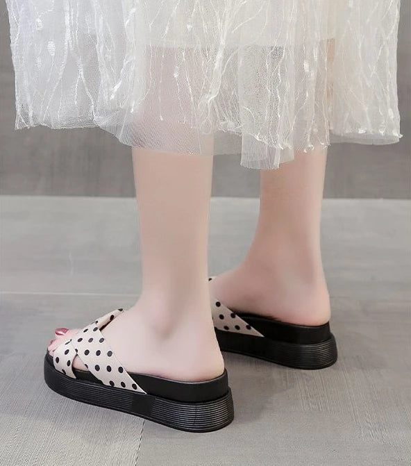 Damen Pantoletten und Sandalen - Strand Höhe Schwarze Schuhe - Günstig Premium Rutschfest Casual Slides Designer Luxus