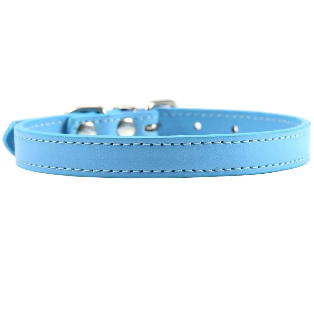 Haustier Halsband Bunt 2025 - PU Leder Personalisiert Name Katze Hund 16 Farben XS-XL