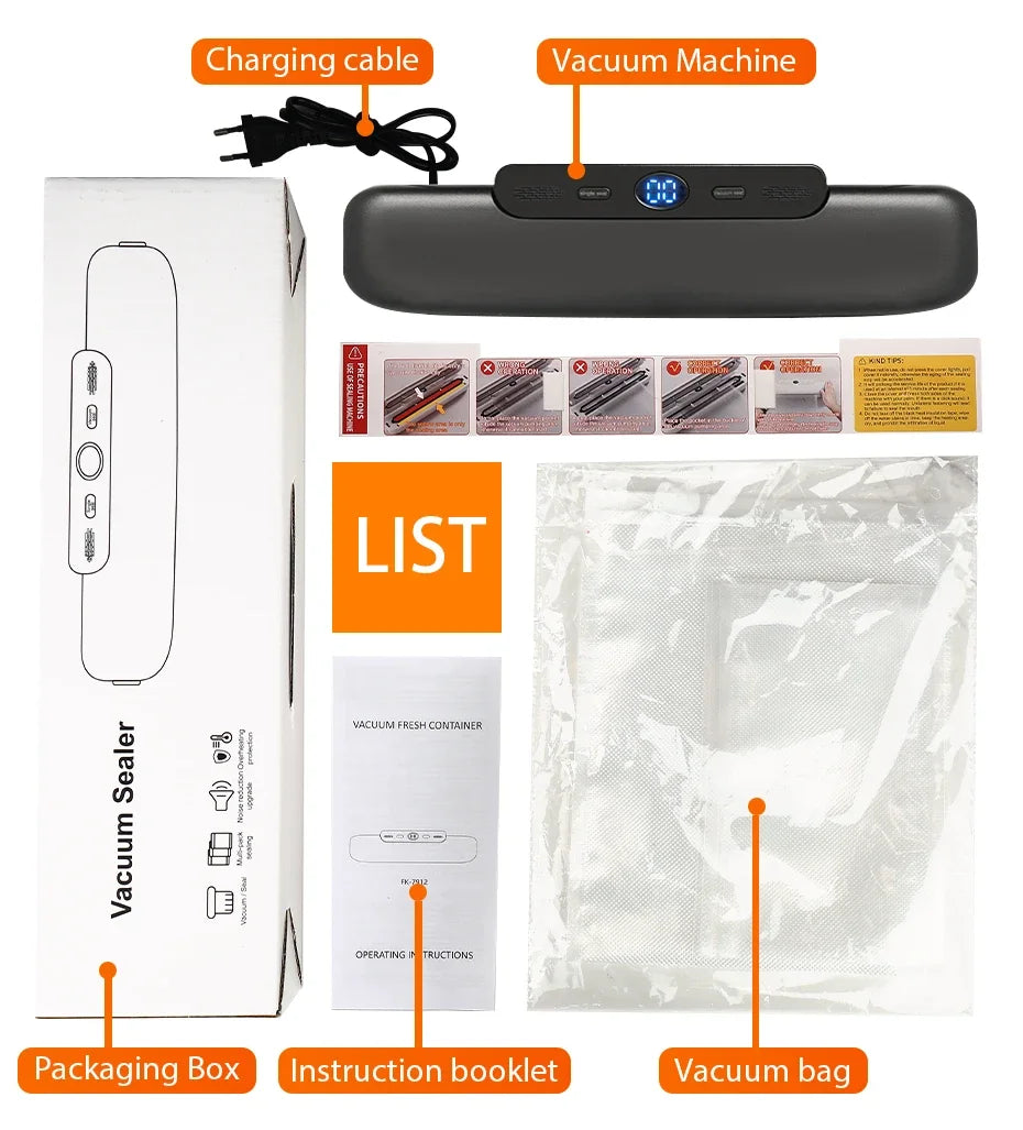 Portable Vacuum Sealer Package Machine Food Vacuum Sealer With Free 10pcs Vacuum bags Household Vacuum Food Sealing preservation