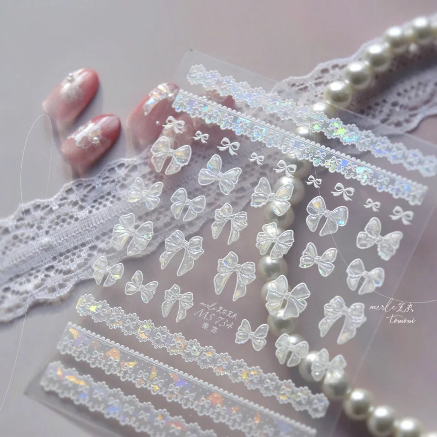 Autocolante pentru unghii RhstoeChoice 5D cu margine aurie - inimă, lună, stea