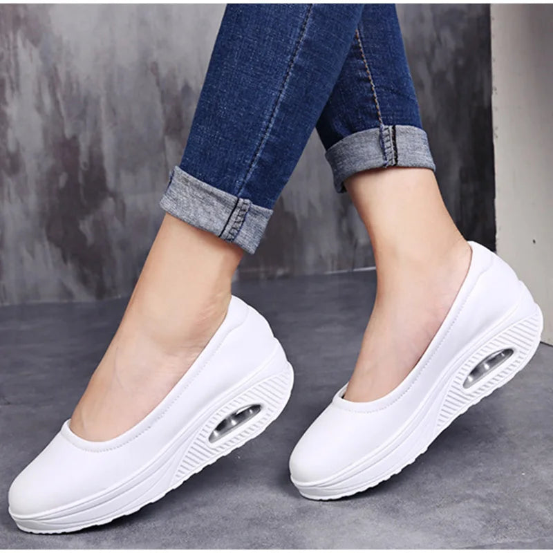 QRLQHY HFD8224 Pantofi sport confortabili - Material plat din cânepă 1 cm