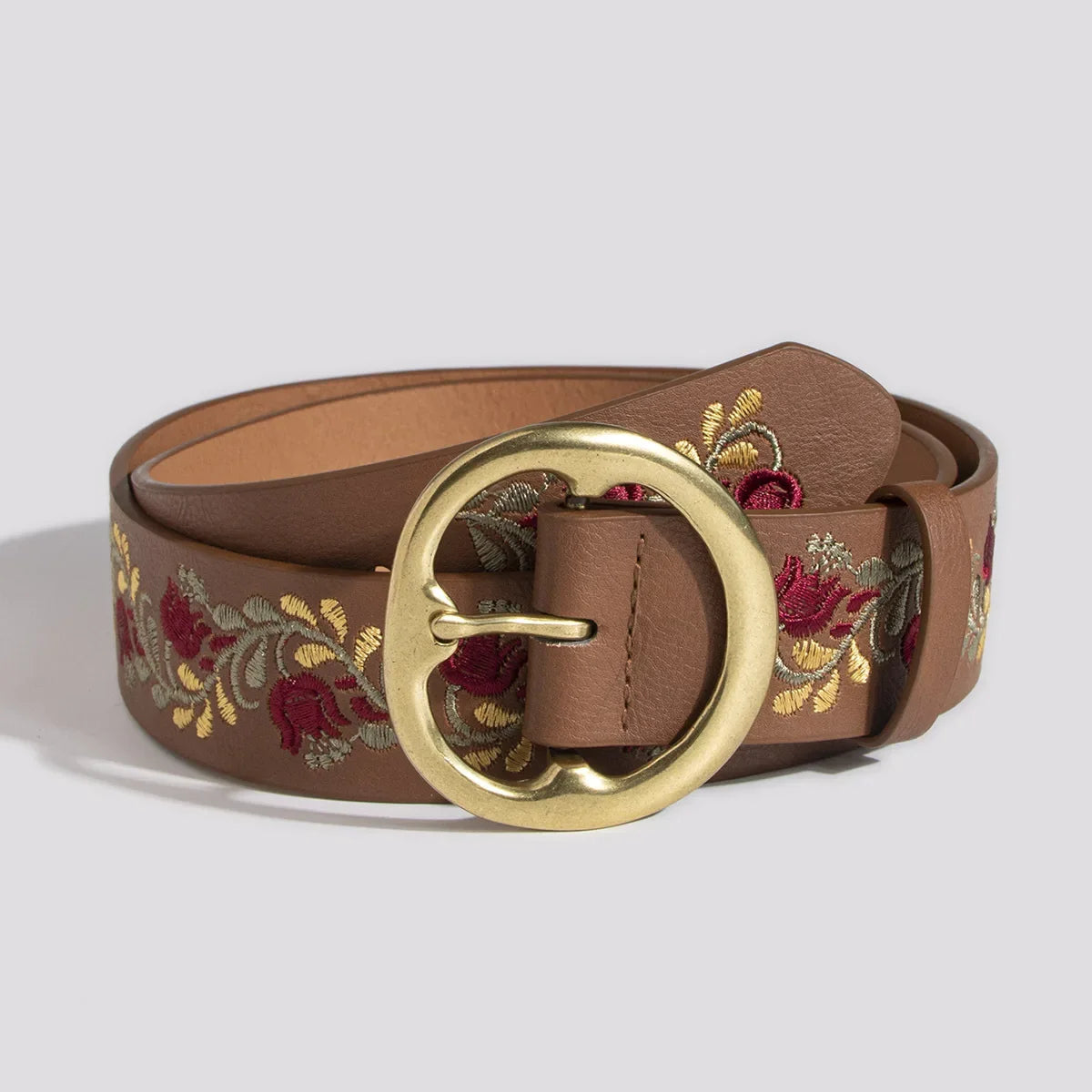 New Elegant Embroidered Needle Button Women's Belt Ethnic Style Daily Versatile Coat Jeans Fashion Decoration Women's Belt