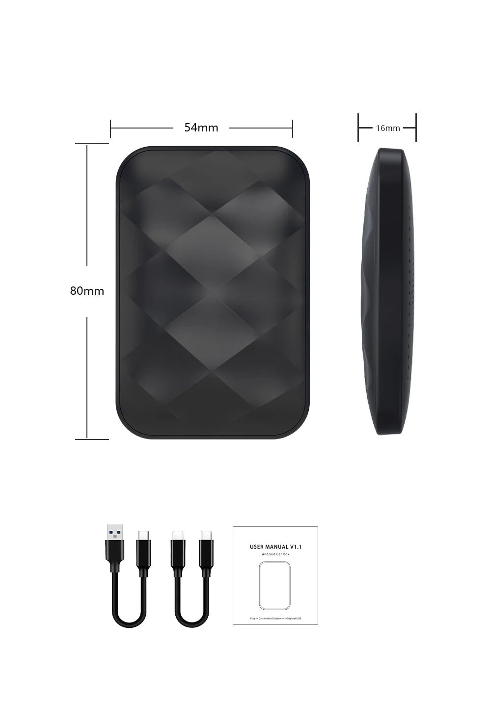 Acodo 3In1 CarPlay AI Box - 32GB 5V Strom Kompakt USB