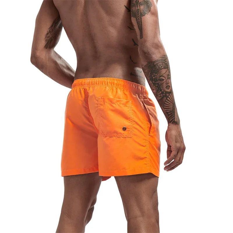 Herren Schwimmhose Taschen Mesh-Futter Schnelltrocknend Casual Board Shorts