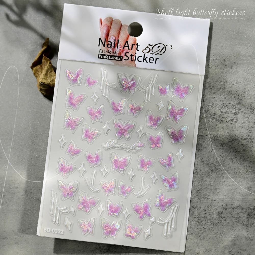 HotPressChoice 5D Schmetterling Sticker - Aurora Glanz 3D