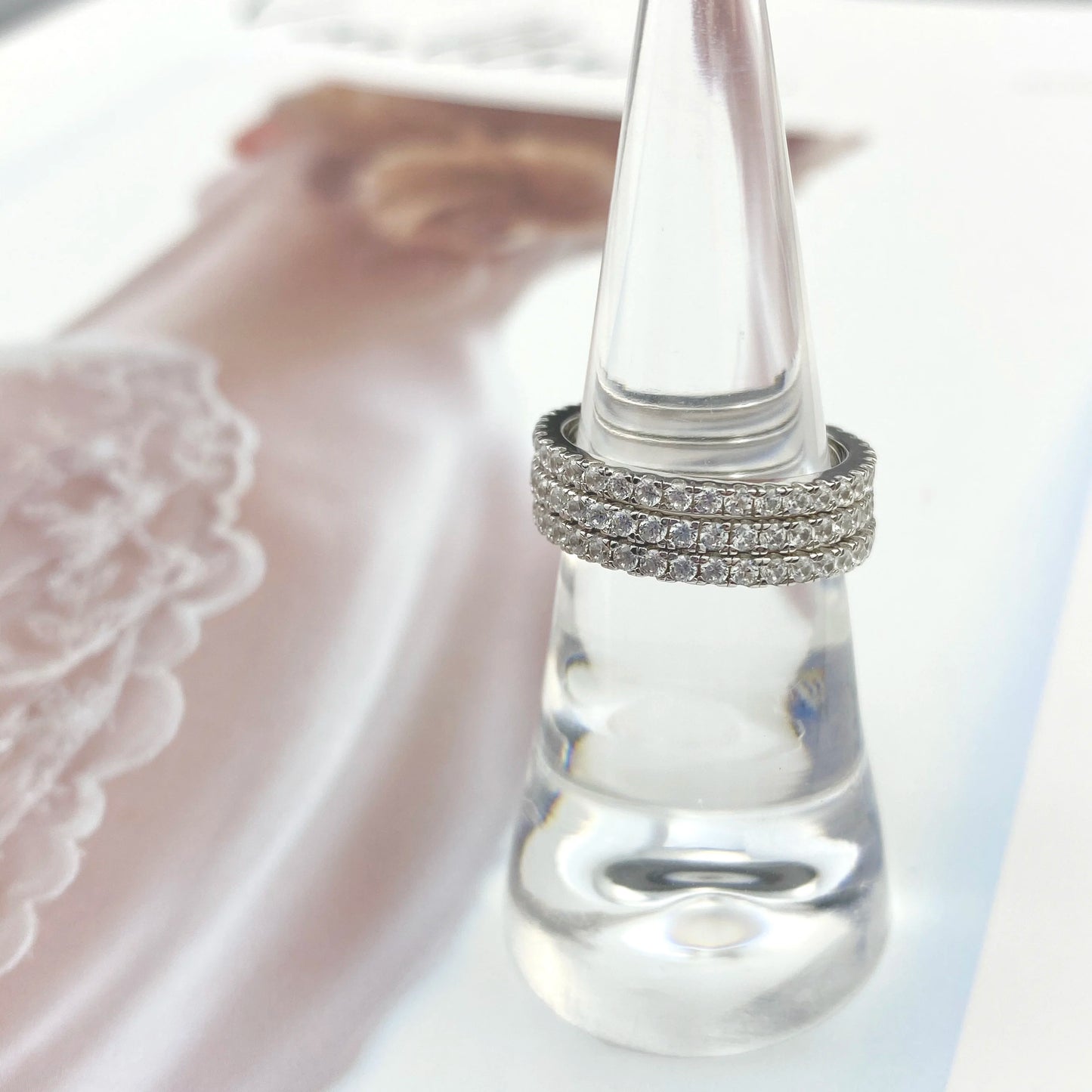 Women's 925 Sterling Silver Ring Zircon Wedding Design Engagement Princesess Vintage Fashion Shiny Gift