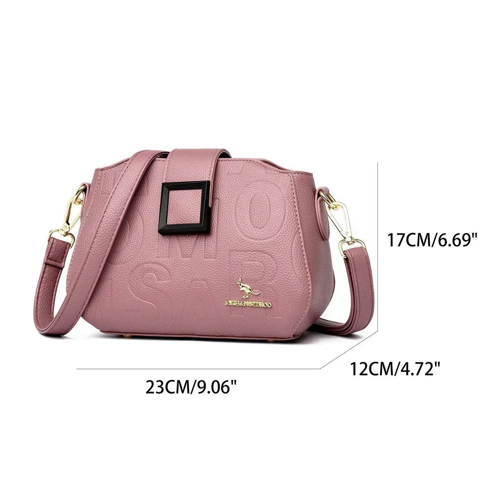 Fashion Women's Square Buckle Crossbody Bag Casual Shoulder Crossbody Bags Ladies Luxury Designer Large Capacity Travel Handbag
