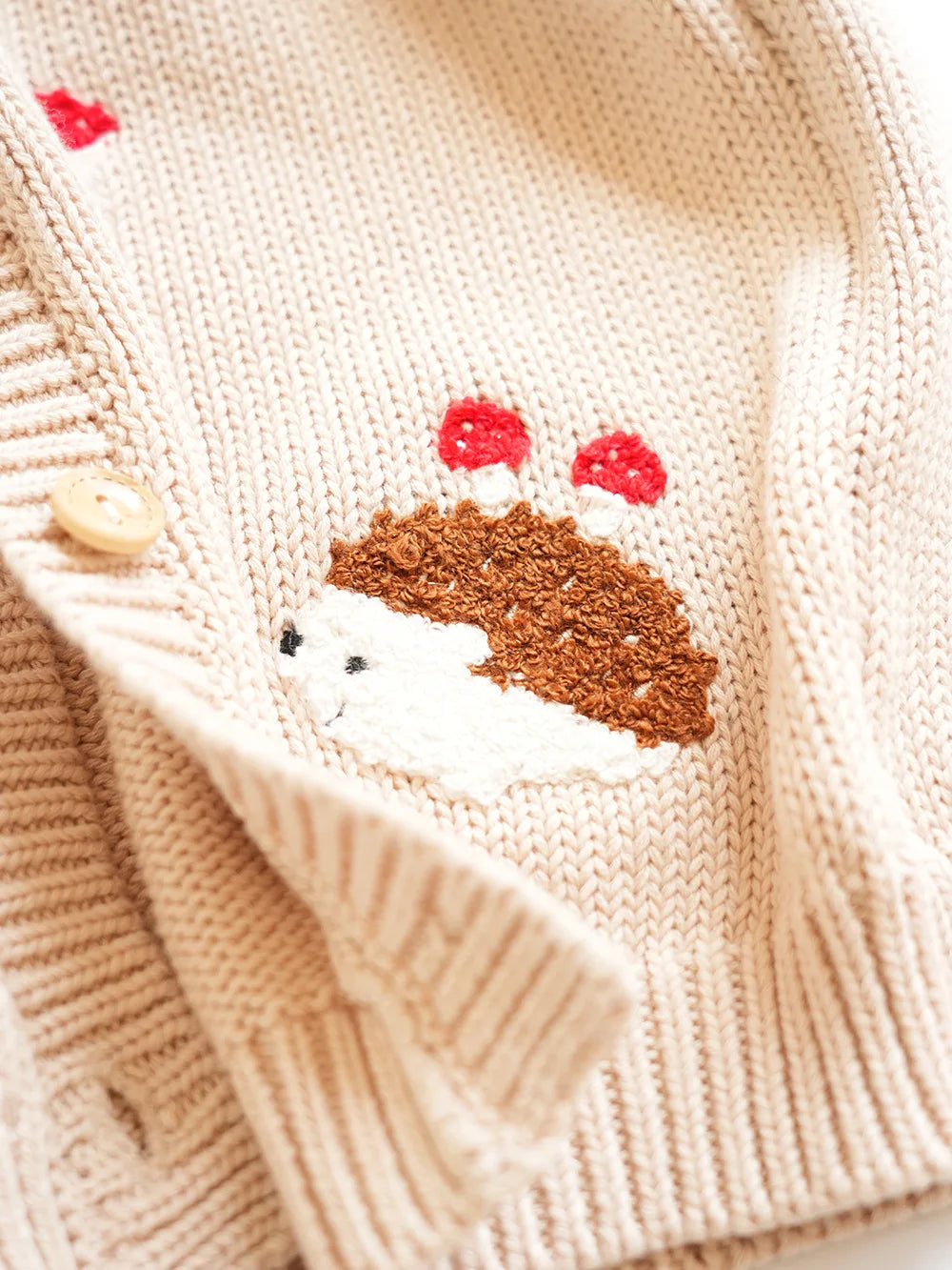 Deer jonmi Gestrickter Pilz-Pullover - Baumwolle Vollärmel