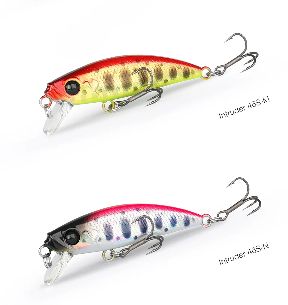 TSURINOYA 46S Sinking Minnow Fishing Lure Intruder 46mm 5g Artificial Trout Ajing Stream Lake Jerkbait Rockfishing Hard Baits
