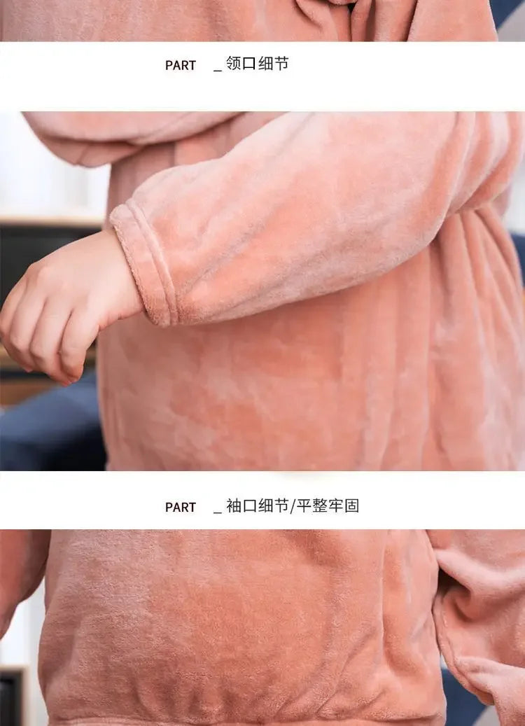 Loribindwood Korallenfleece Pyjama Set - Groesse L Bund