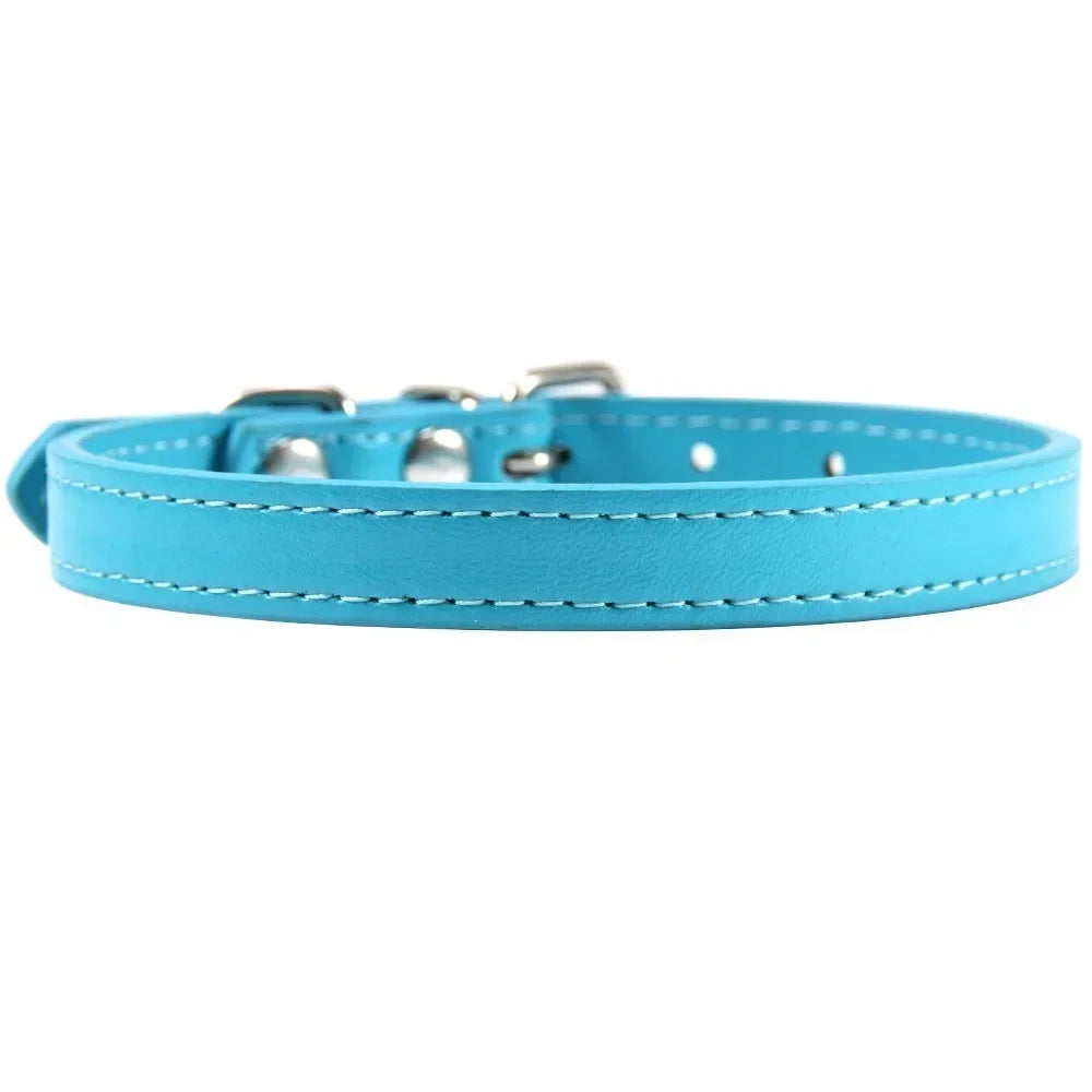 Haustier Halsband Bunt 2025 - PU Leder Personalisiert Name Katze Hund 16 Farben XS-XL
