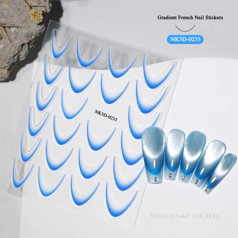 MAFANAILS French Gradient Sticker Set - 14 Stück 5D