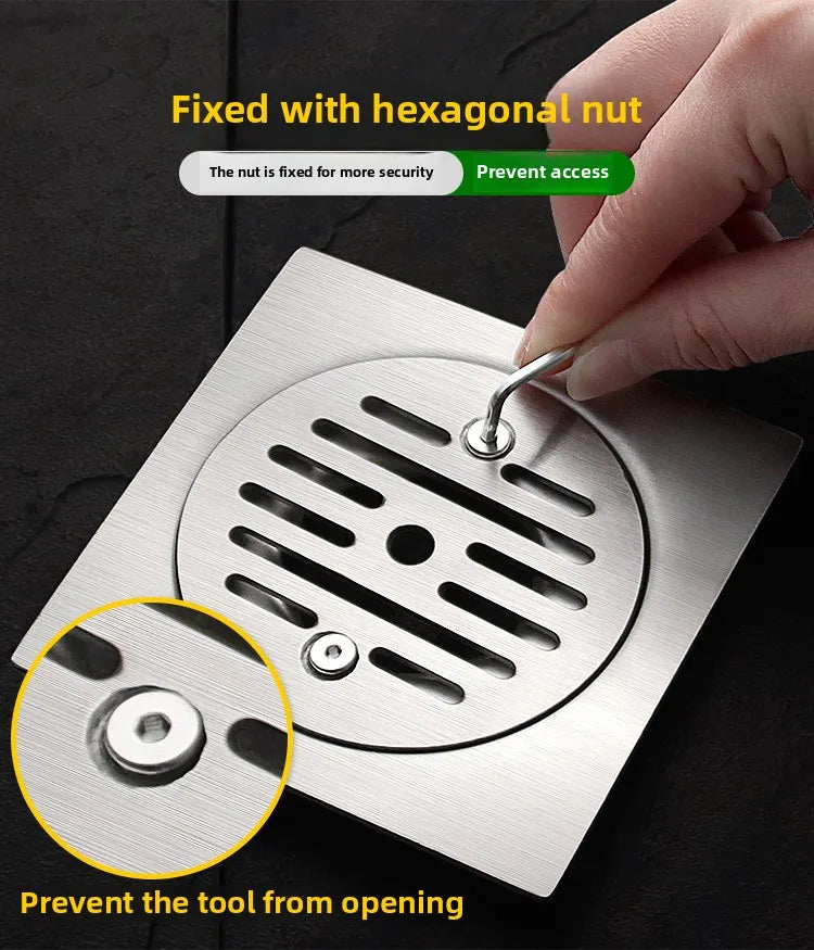 Gefängnis-Bodenablauf Edelstahl Abweisend - Ø10cm,110R