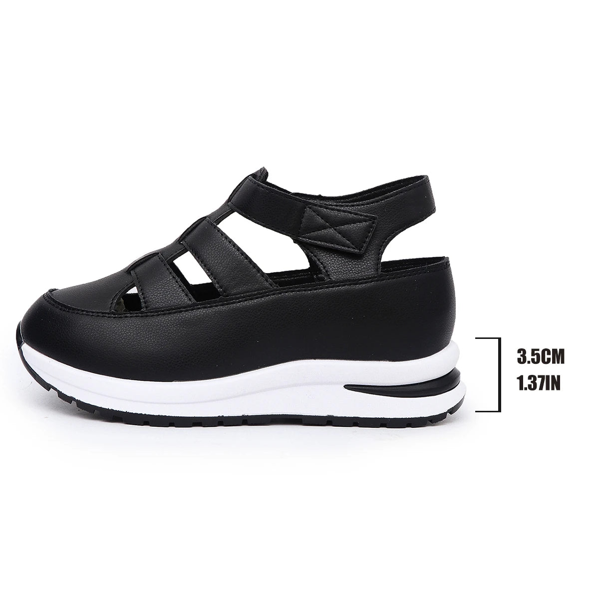 Women Sandals New High Quality Buckle Strap Sandals Women New Closed Toe Office and Career Summer Solid Wedge Shoes for Women