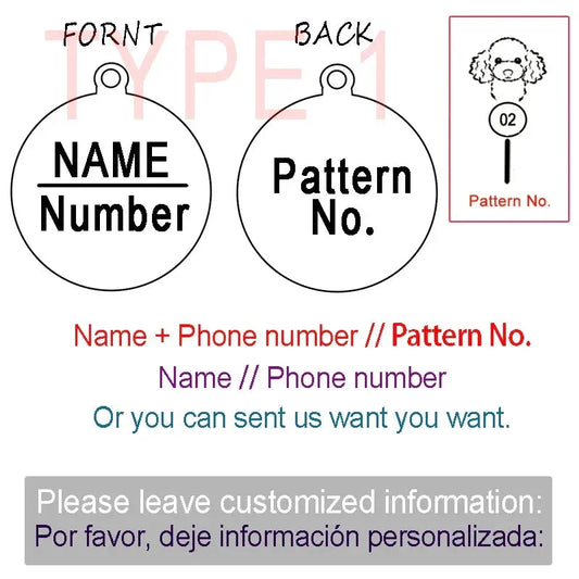 PAWFECT Anpassen Hund Katze ID Tag 2025: Graviert Personalisiert Haustier Halsband Anhänger - Name Knochen Schlüsselring Halskette Welpen Edelstahl Dropshipping - Golden Bridge Store