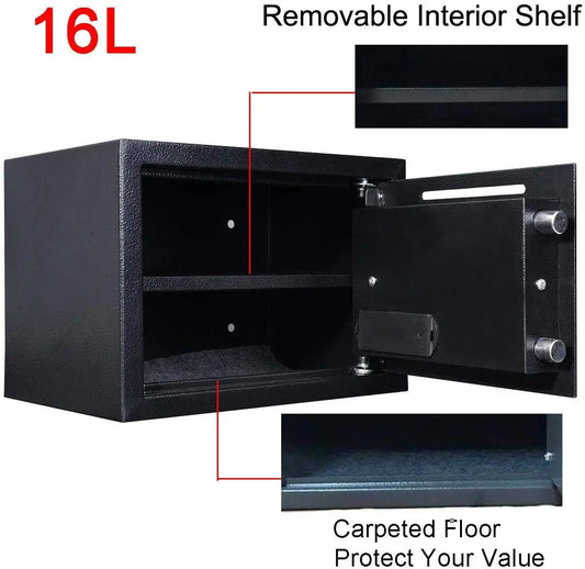 DayPlus 16L Digitaler Stahl-Safe - Elektronische Sicherheitsbox für Büro und Zuhause