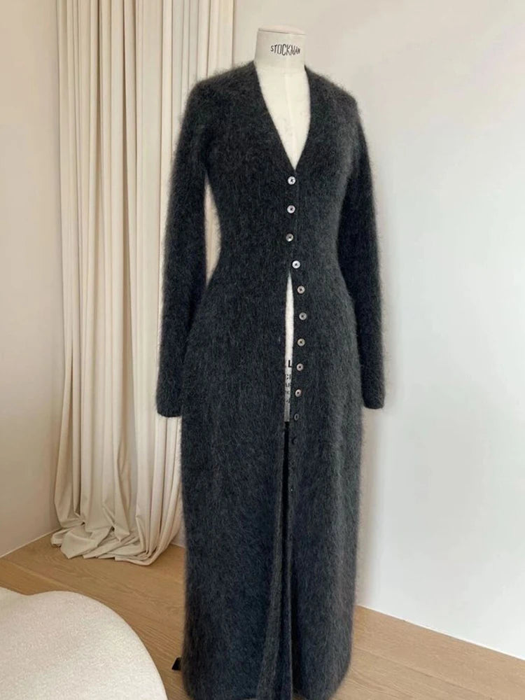 KBATCN V-Neck Lange Locker Cardigan - Länge 26 Zoll, Gewicht 120 bis 220 g pro Quadratmeter, Passform Regular