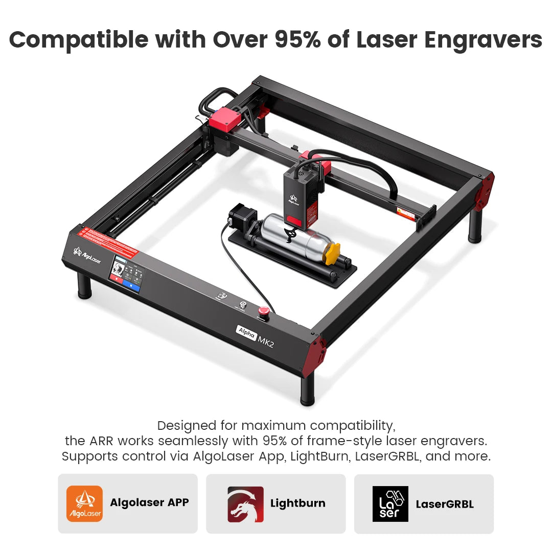 Laser-Gravur-Kit 2025: AlgoLaser DIY Rotary Roller 360° Rotation Engraving Cylindrical Objects Collection
