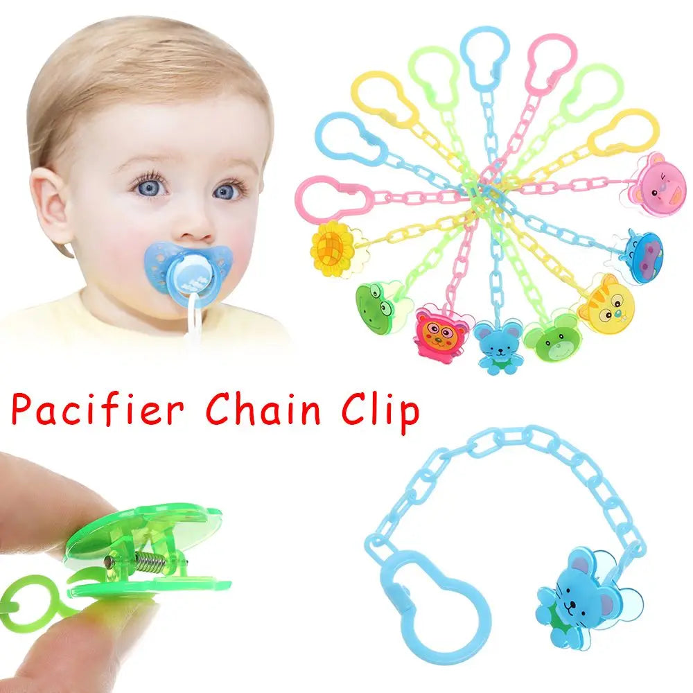 Cartoon Animal Baby Pacifier Clips Baby Pacifier Clip Chain Newborn Dummy Pacifier Chain Clip Holder Baby Pacifier Chain